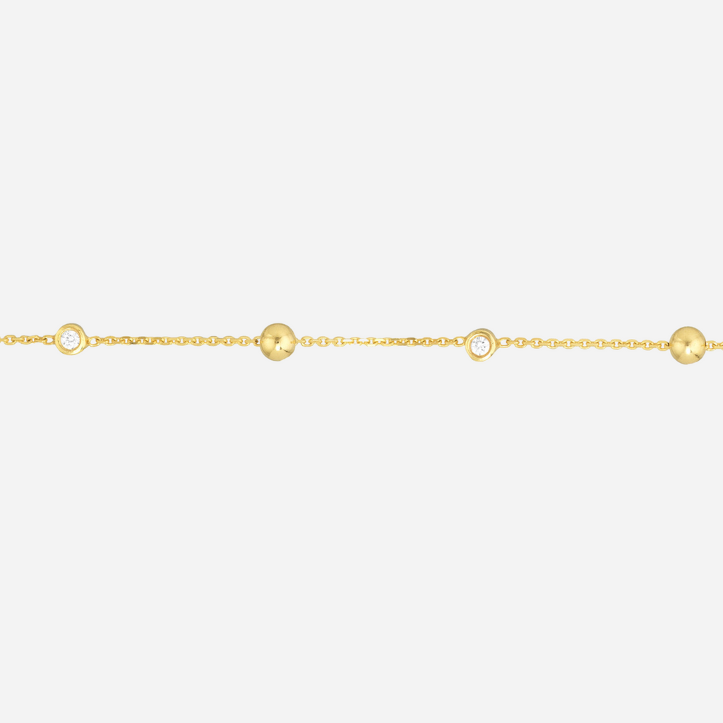 Bezel Diamond Beaded Bracelet - FJC